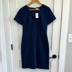 J. Crew Black Sheath Mini Dress Crew Neck Short Sleeve